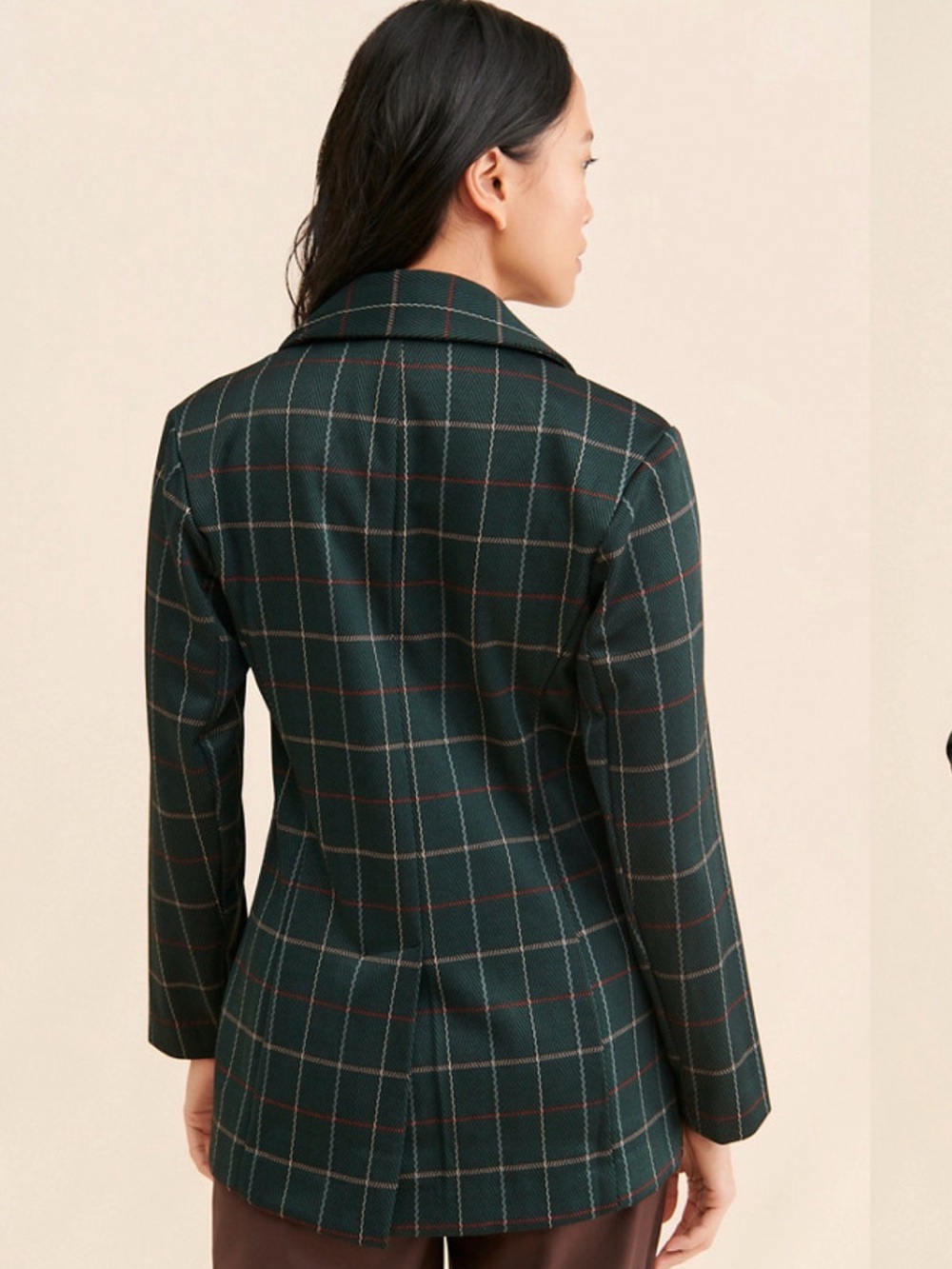 Avec Les Filles Green Plaid Blazer Jacket | M - Picture 6 of 10